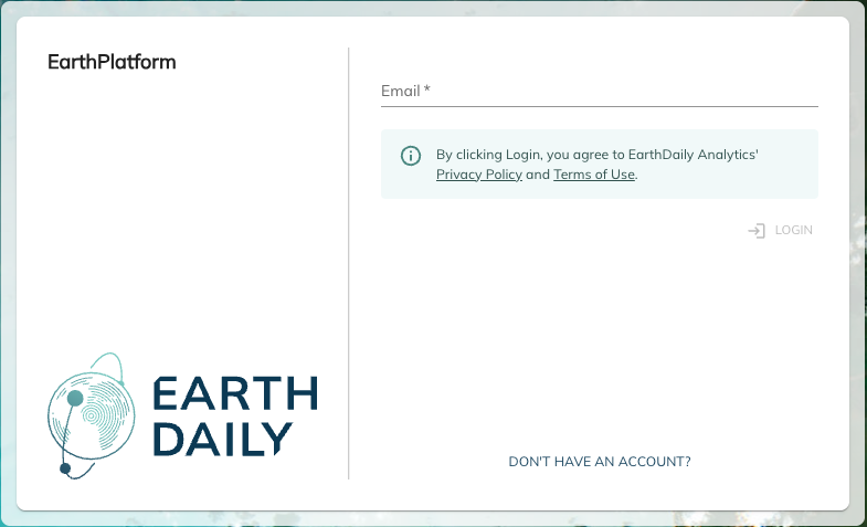 Screenshot of the new EDS console login page