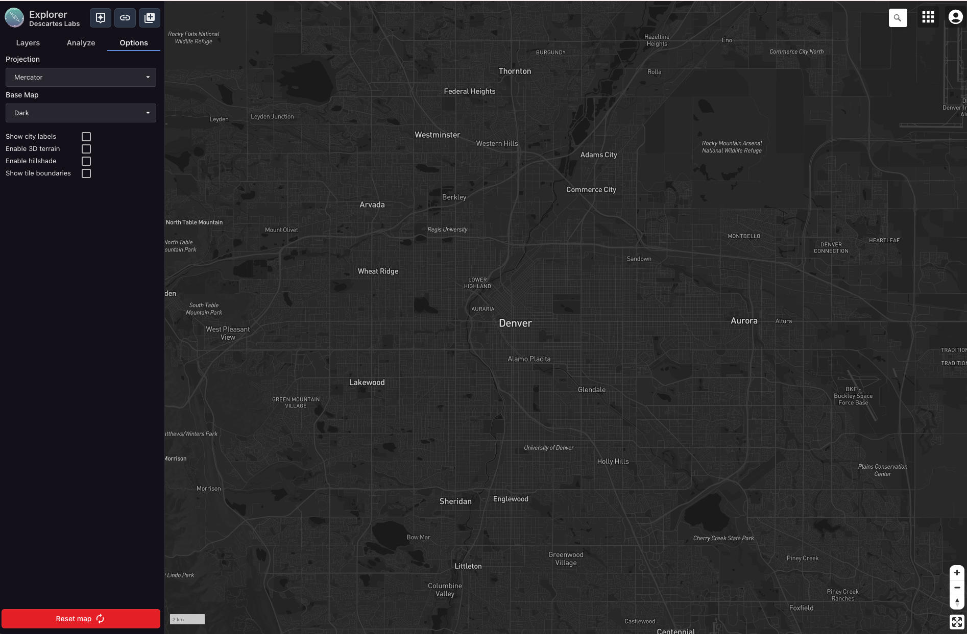 Explorer empty map view