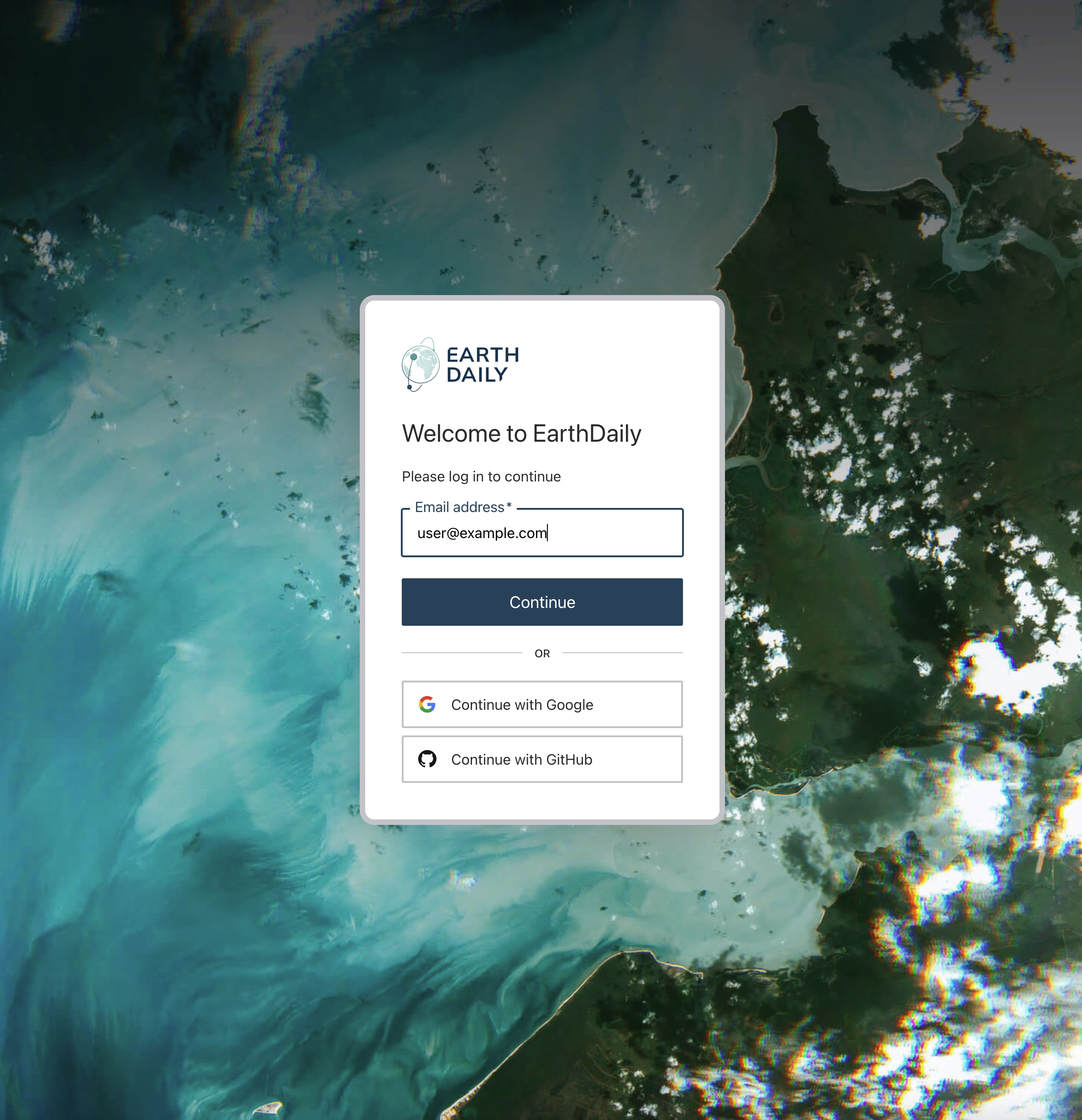 New login page — step 1
