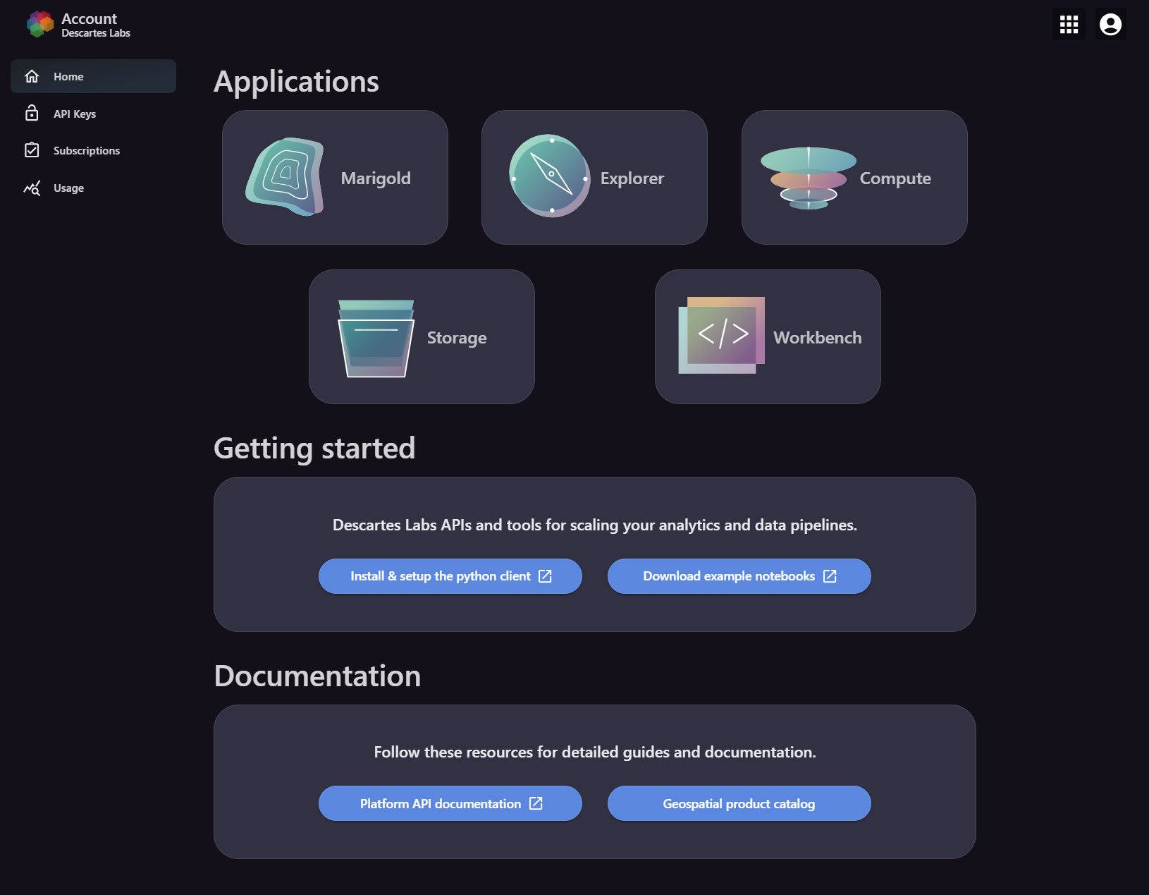 EarthOne landing page