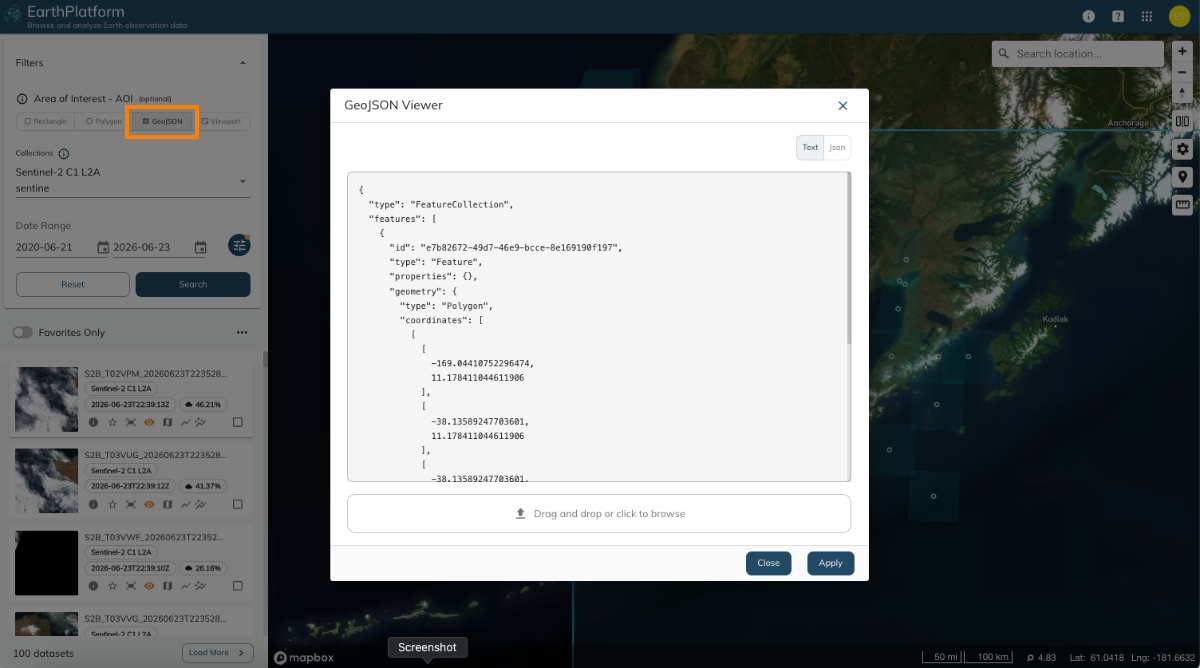 EarthPlatform JSON Viewer