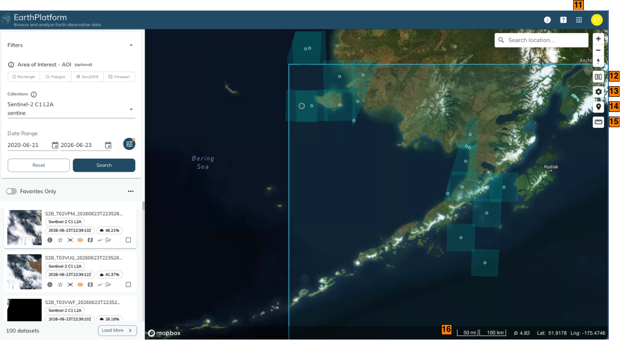 EarthPlatform Landing Page - Map