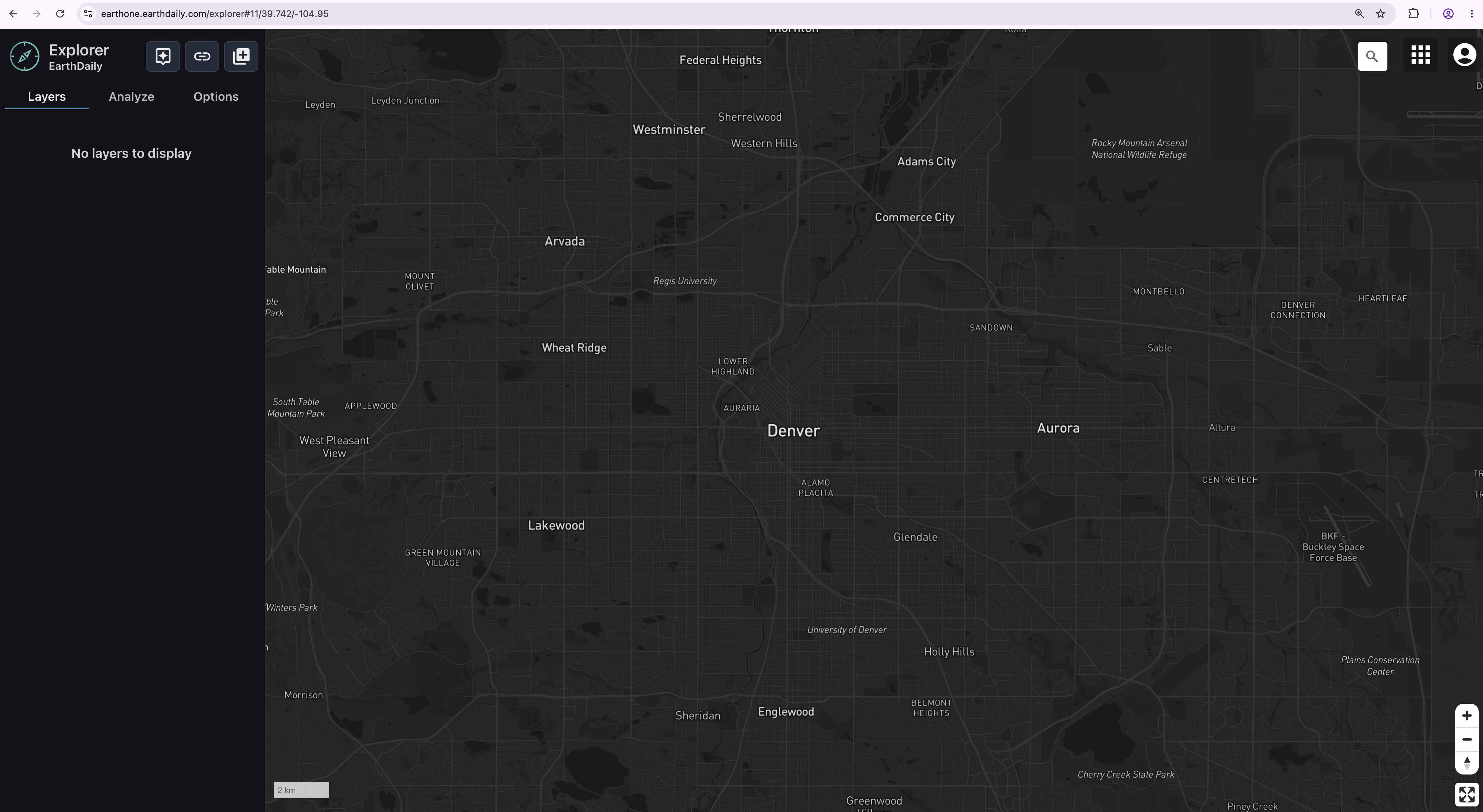 Explorer empty map view